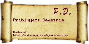 Pribinyecz Demetria névjegykártya